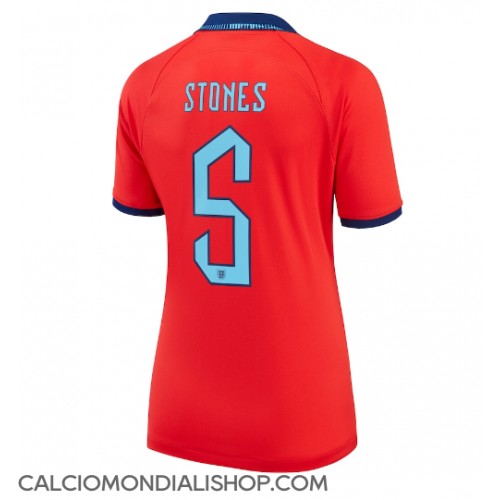 Maglie da calcio Inghilterra John Stones #5 Seconda Maglia Femminile Mondiali 2022 Manica Corta
